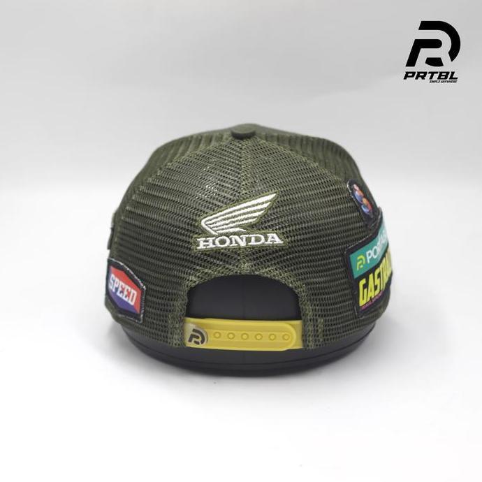 Punyakamu- Prtbl Topi Snapback Racing Crf - Trucker Hijau Army