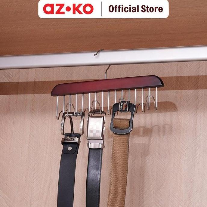 STORA 27 CM HANGER BELT KAYU - COKELAT