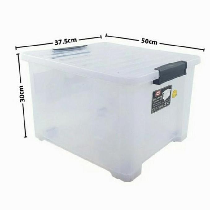 NEW BOX CONTAINER CB 47 LITER TRANSPARAN BENING ACCURATE SHINPO RAK SUSUN ORI