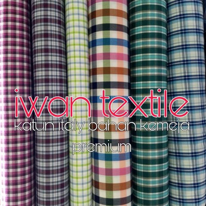 Nahen- Kain Katun Kotak Kotak Bahan Baju Kemeja Yaded/Kardet Import