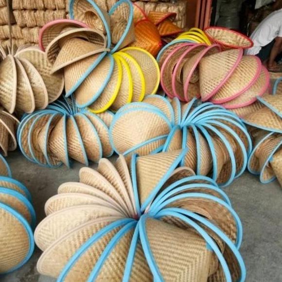 Punyakamu- Caping Bambu Caping Petani Desa Anak Topi Bahan Bambu Alami