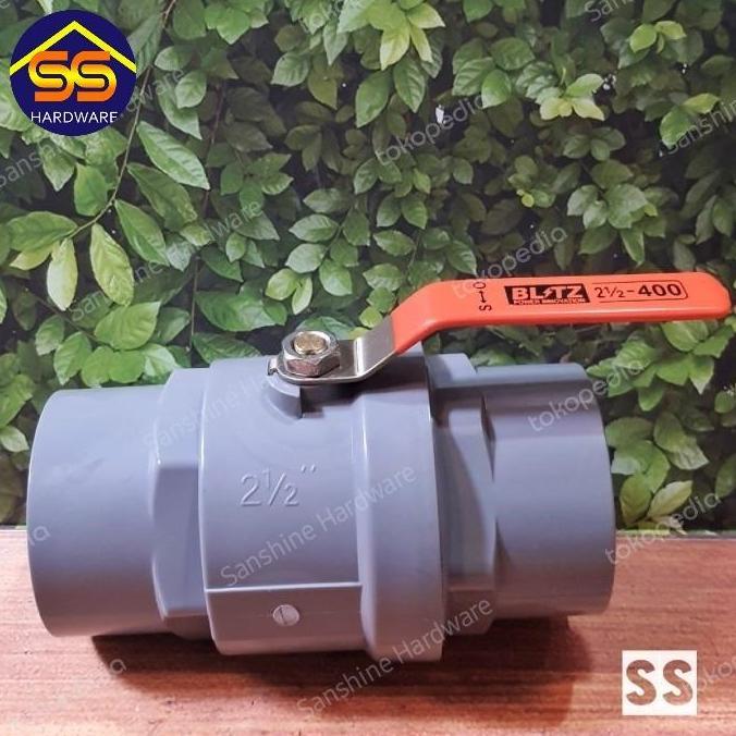 BALL VALVE PVC 2.5 inch BLITZ Stop Kran 2 1/2 inch