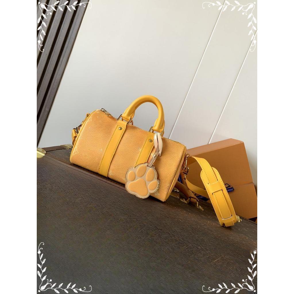 M12684 Lv keepall 25 petite canvas shopper handbag full package