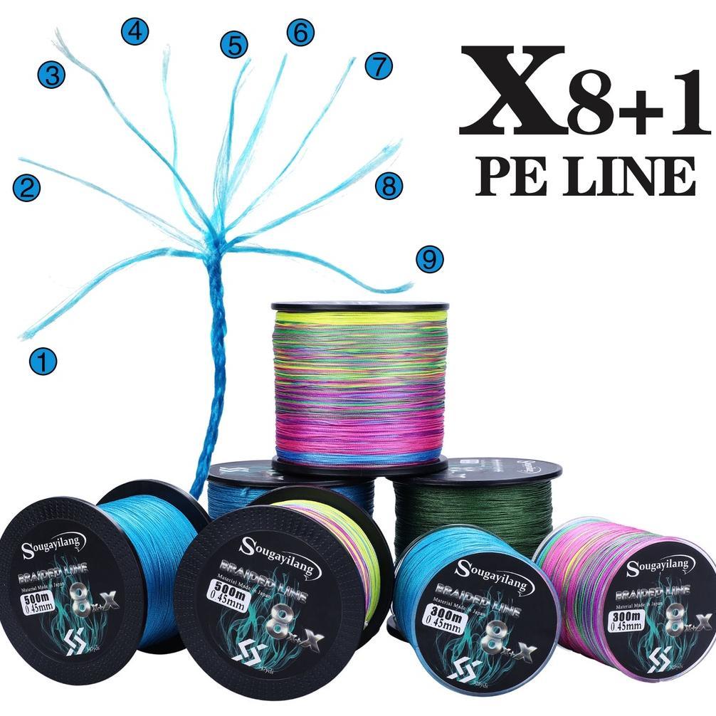 Senar Pancing 300M 500M 1000M 8+1X Strands Braid Fishing Line PE Fishing Line Strong Abrasion Resist