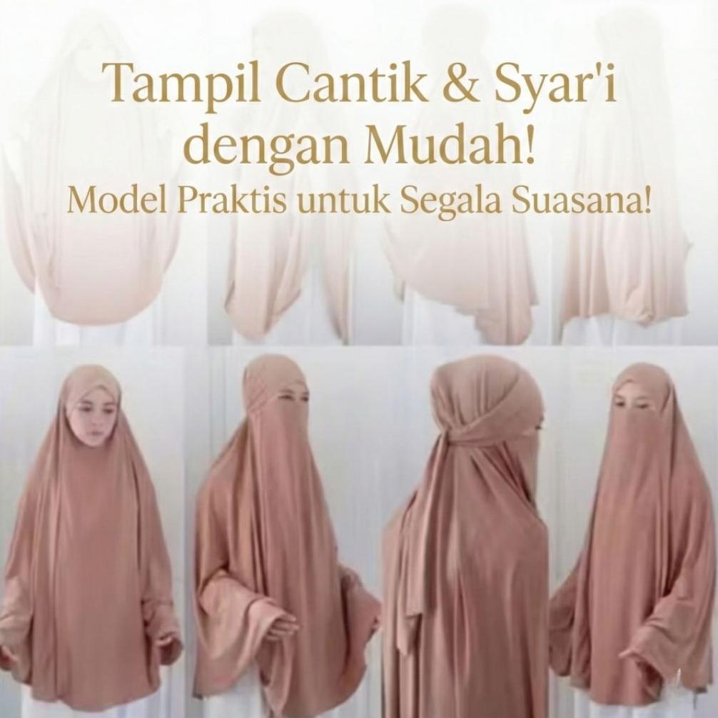 Hemat Jibab Instan Terbaru Premium Khimar Syari Jumbo Hijab Cadar