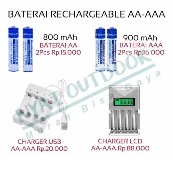 baterai rechargeable AA-AAA CHARGER BATERAI USB LCD
