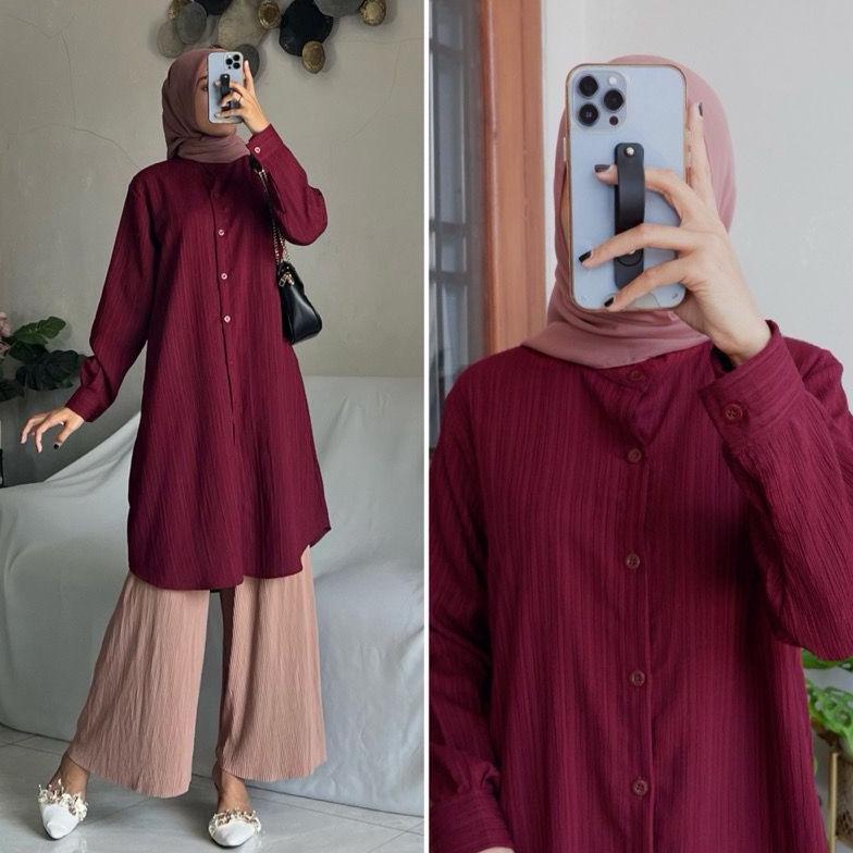 TERBARU TUNIK POLOS WANITA LADY CRUSH OVERSIZE / TUNIK ZALFA JUMBO