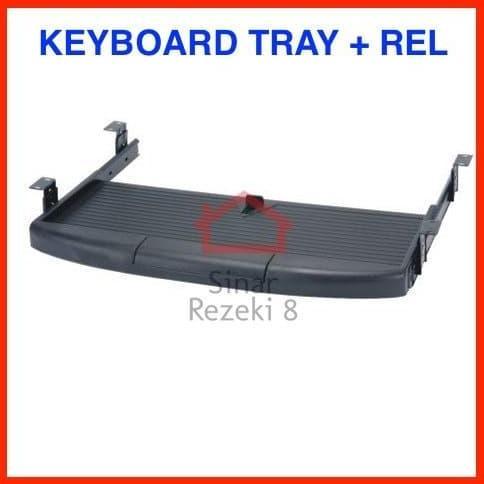 Rak Keyboard Tray Rel Laci Tempat Tatakan Keyboard Meja Komputer