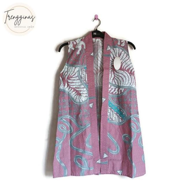 PREMIUM OUTER BATIK ROMPI VEST CARDIGAN BATIK YUKENSI TANPA LENGAN PREMIUM
