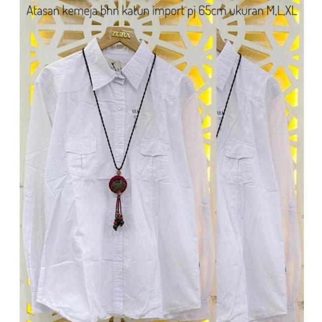 KEMEJA WANITA KERJA KATUN Zura,JSA,Bwi 88 Crew Neck Polos Hitam Putih Slim-fitting Baju Atasan Casua