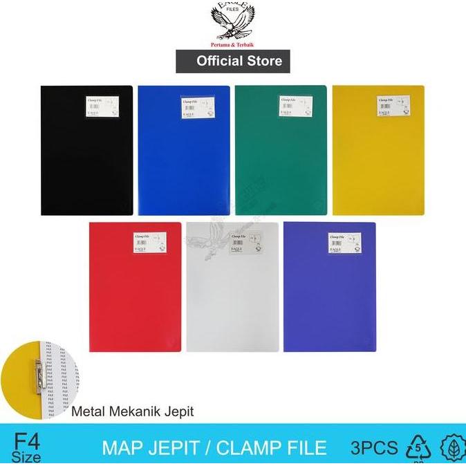 Map Jepit EAGLE Files F4 Clip File Map Snelhecter Isi 3 Pcs