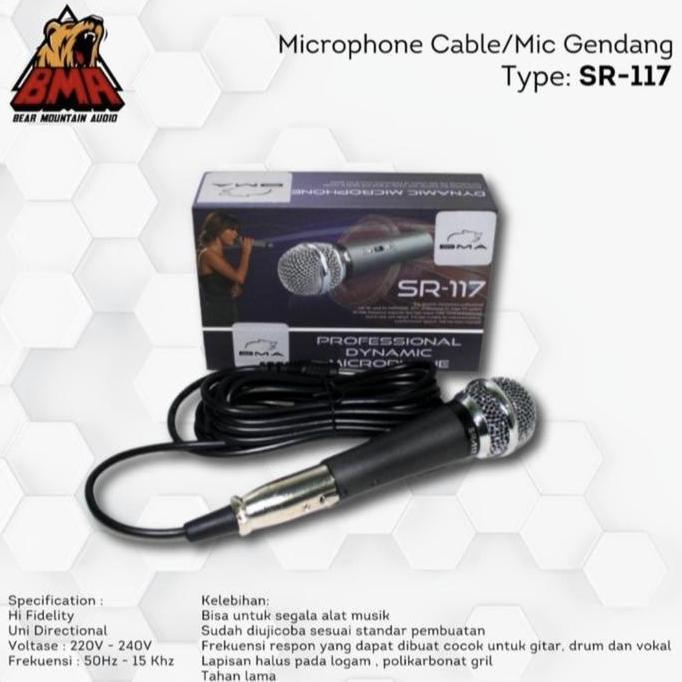 Bma Sr~117 Mini Mic Kabel Tag Gendang Professional Dynamic Mic