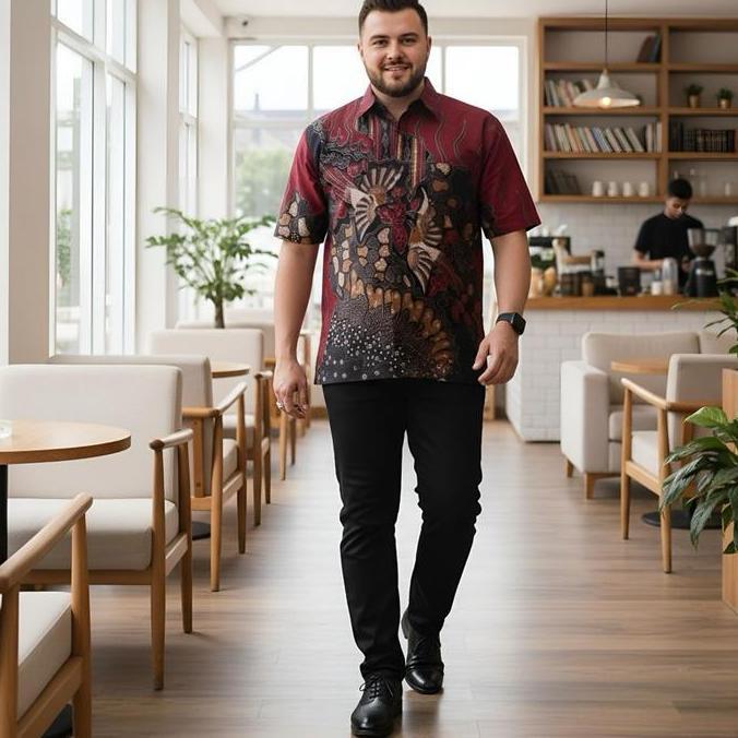 NIKMATI PRODUK INI Batik Zahira Batik Big Size Jumbo 3L 4L 5L Baju Batik Katun Lembut Nyaman Pendek 