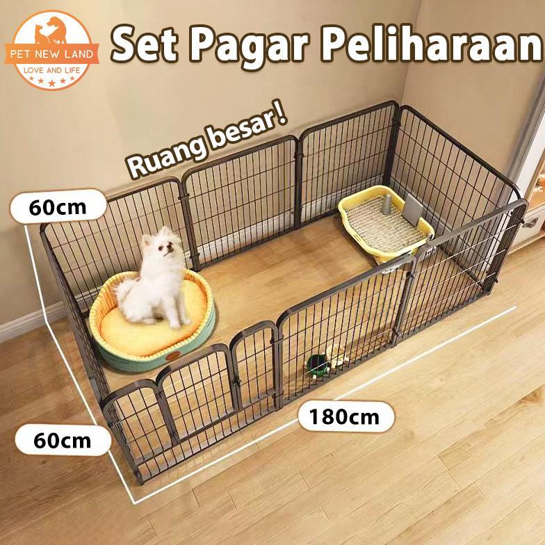 120*60*60cm Kandang Anjing Dan Kandang Kucing Kandang Hewan Pagar Besi Large Size Pet Cage
