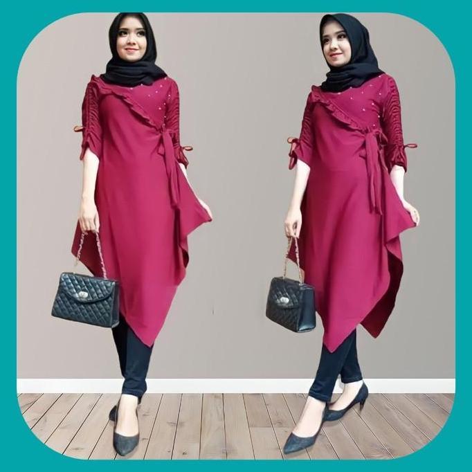 KEKINIAN Pakaian Atasan Tunik Wanita Muslimah Murah Oscar Tunic Fashion Perempuan Muslim Kekinian Te