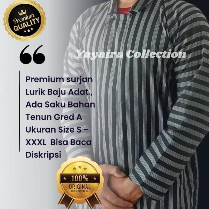 DISKON Baju Adat Jawa Lurik Pria Size S,M,L,XL,XXL jumbo XXXXL Surjan Pria Lurik Pria Dewasa DISKON