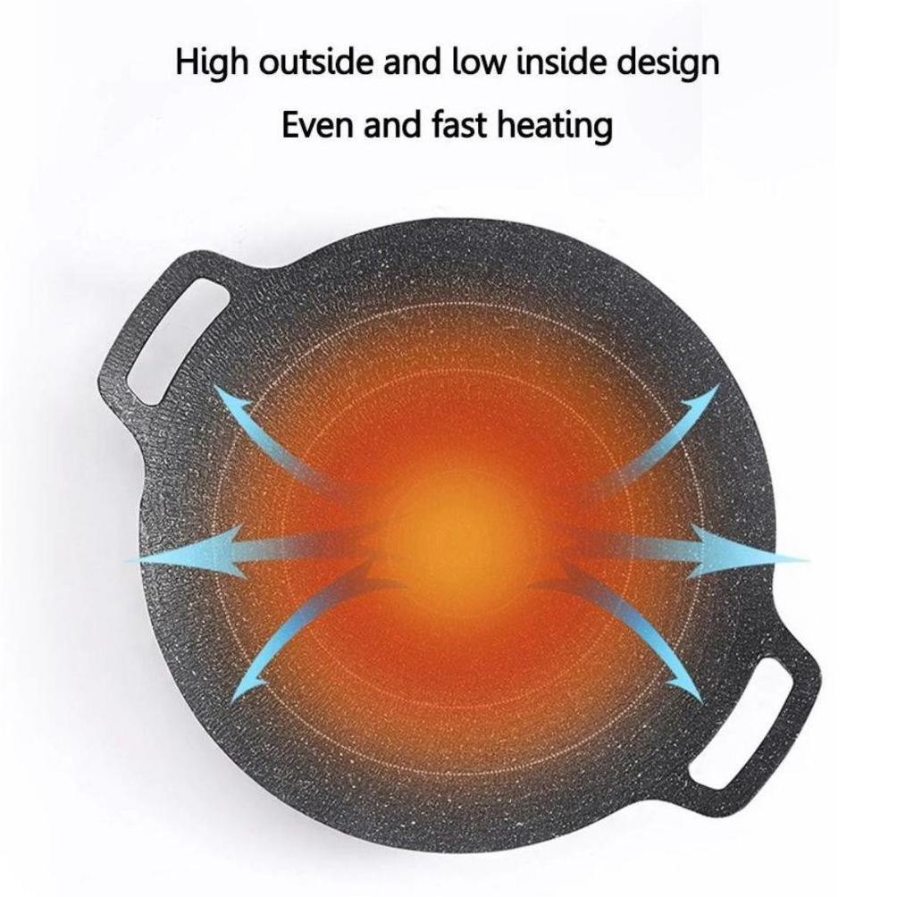 SYERLISUPPLY CLAIYDREAM PANGGANGAN BBQ BULAT KOREAN GRILL PAN PLATE / WAJAN KUALI PANCI TEFLON KONDU