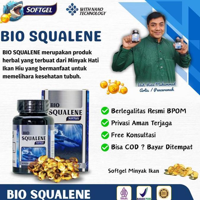 Healthy- Bio Squalene Softgel Ekstrak Minyak Hati Ikan Hiu Omega 3 Fish Oil Halal Mui