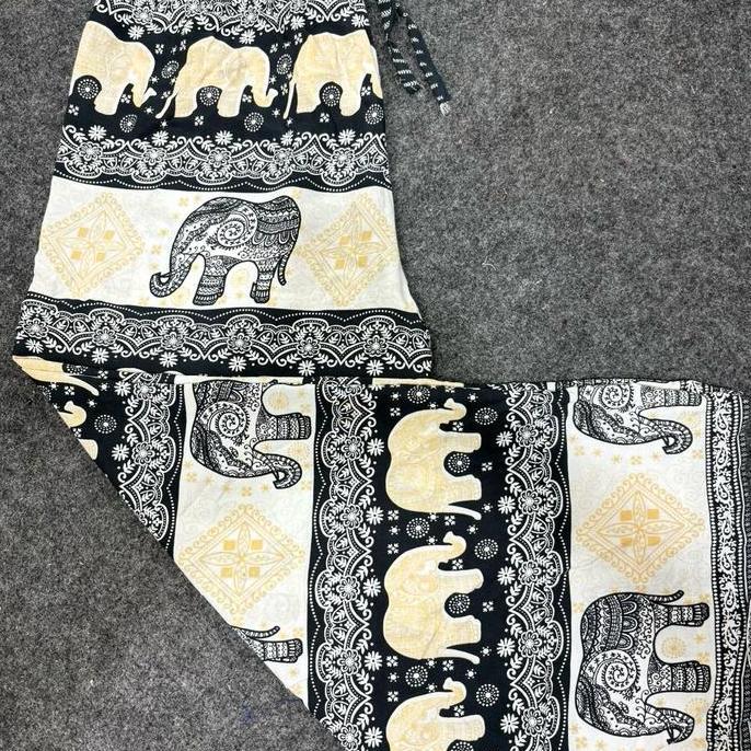 celana kulot jumbo rayon panjang wanita motif