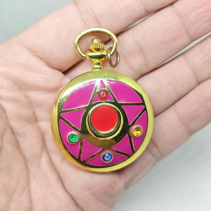 SAILOR MOON NECKLACE TRANSFORMATION BROACH POCKET WATCH JAM KALUNG COSPLAY FG75