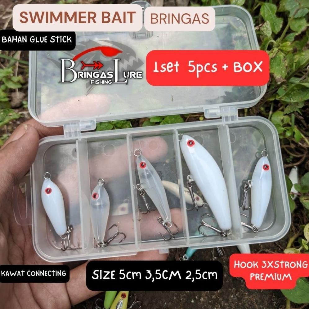 SET UMPAN HAMPALA + BOX 5cm 3,5cm 2,5cm lure casting / umpan casting hampala / swim bait / swimmer