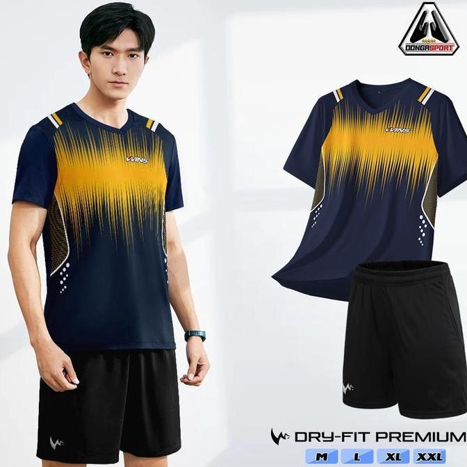 Kick- Set Dj Setelan Olahraga Desa Setelan Bton Kaos Bton Baju Volly Running Print