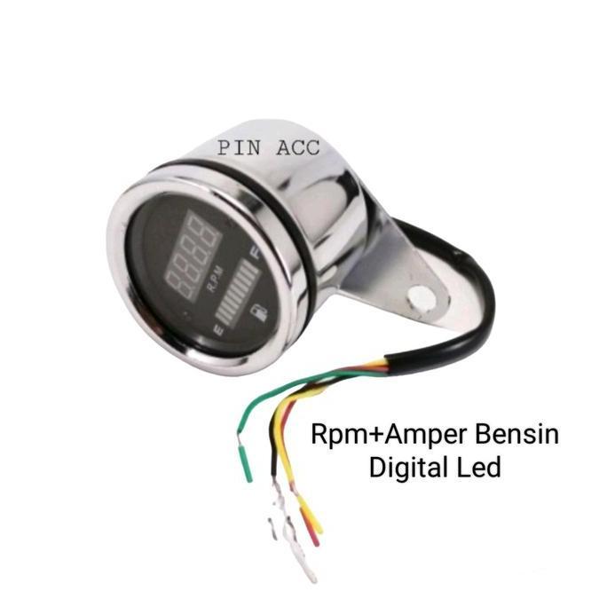 java.smart - Speedometer Fuel Meter 2in1 Digital Rpm Plus Amper Bensin LED Universal motor/mobil dil