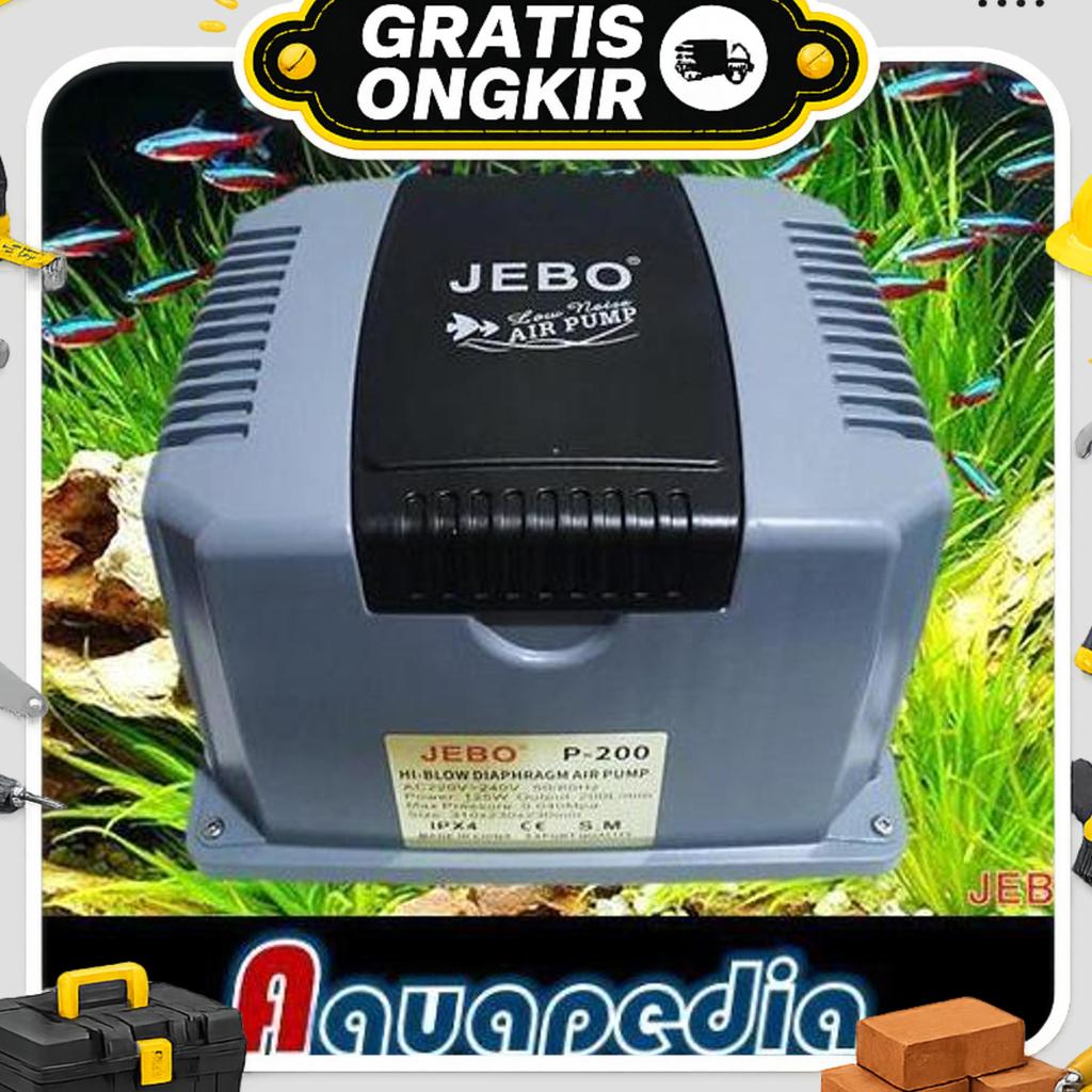 Jebo P-200 Pompa Udara Aquarium/Kolam/Limbah Air Blower P200