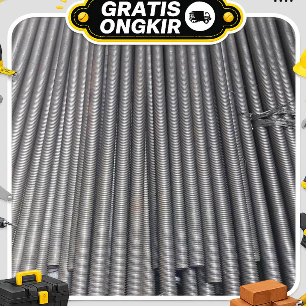 As Drat Besi Mentah M39 / Stud Bolts Long Drat 1 Meter 39Mm