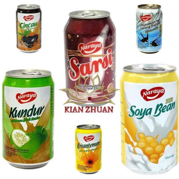 Naraya Minuman Kaleng BirdNest, Chrysanthemum,Cincau,Kundur,Sarsi,Soya