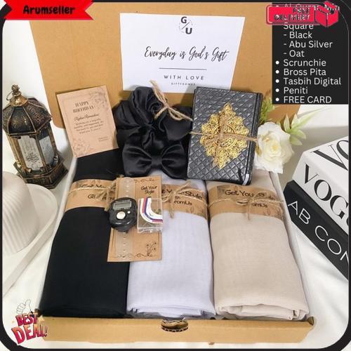 Kado Cewek Aesthetic/Hampers Hijab Bela Square/Hampers Lebaran Tidak Kaleng-Kaleng