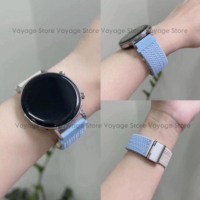 Nylon dual tone strap elastis cocok untuk jam tangan Samsung Galaxy Watch classic 3 4 5 6 7 PRO clas