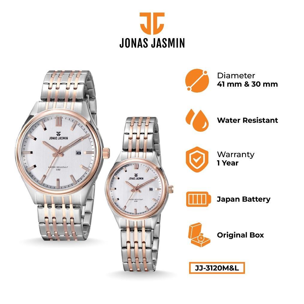 NEW ARRIVAL Jonas Jasmin - Jam Tangan Couple Analog JJ-3120M/JJ-3120L Include Box Fullset