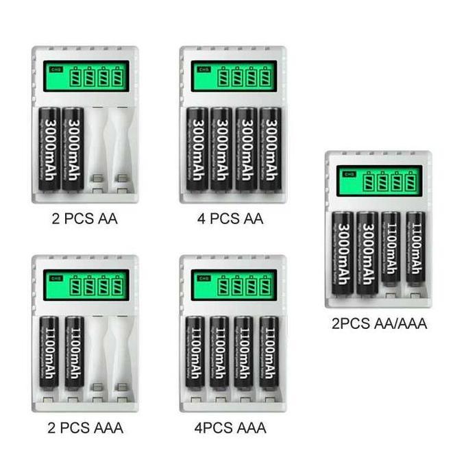 Charger Batre Baterai AA AAA 4 Slot Charger Fast Charging Mobil Remote Control