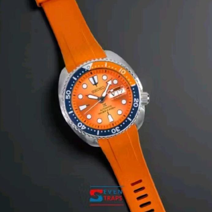 PREMIUM CURVED END SEIKO DIVER RUBER STRAP 22mm FOR SEIKO TURTLE SEIKO KING TURTLE
