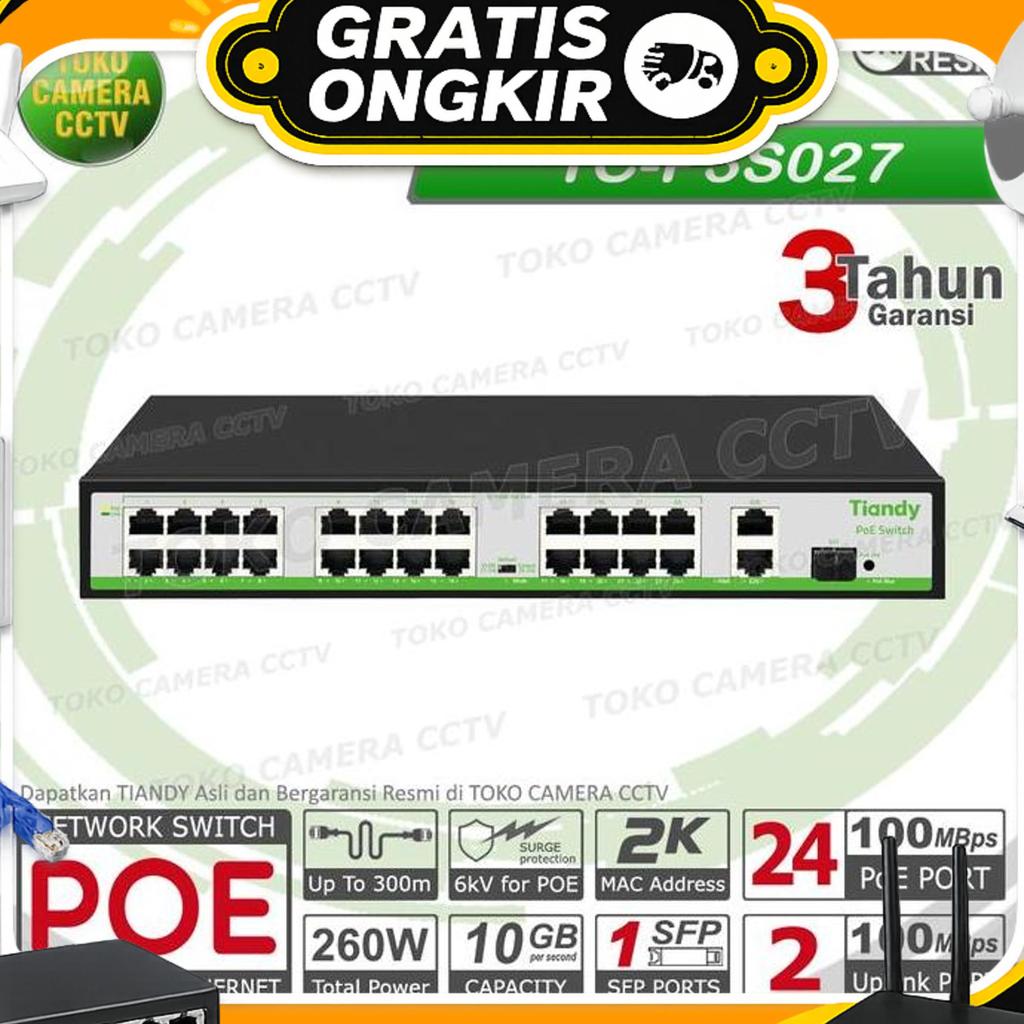 Switch Poe Tiandy 24 Port Tc-P3S027 Poe Switch 24 Port