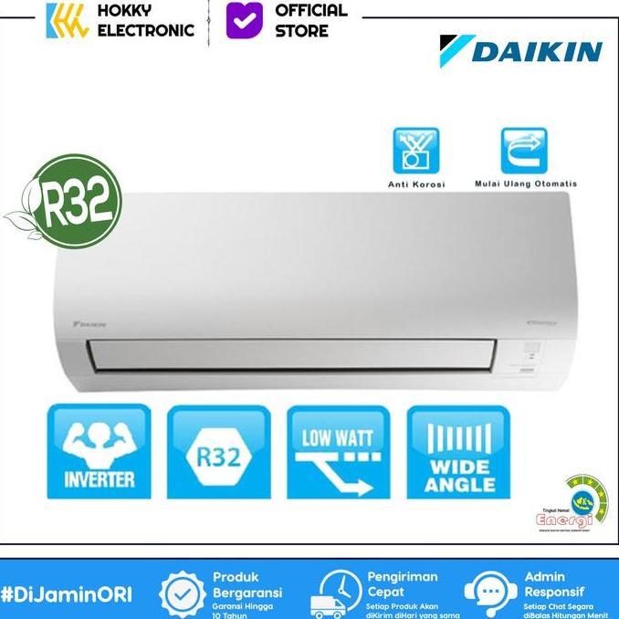 AC SPLIT 1/2 PK DAIKIN FTKQ15UVM4 THAILAND LOW WATT INVERTER