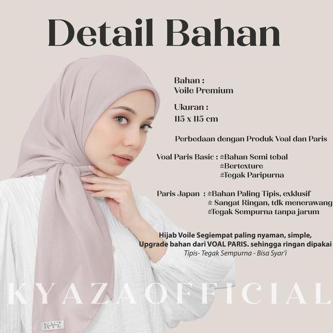 Baguskok- Kyaza Hijab Segi Empat Voile | Hijab Segiempat Voal | Hijab Voile | Jilbab Voal