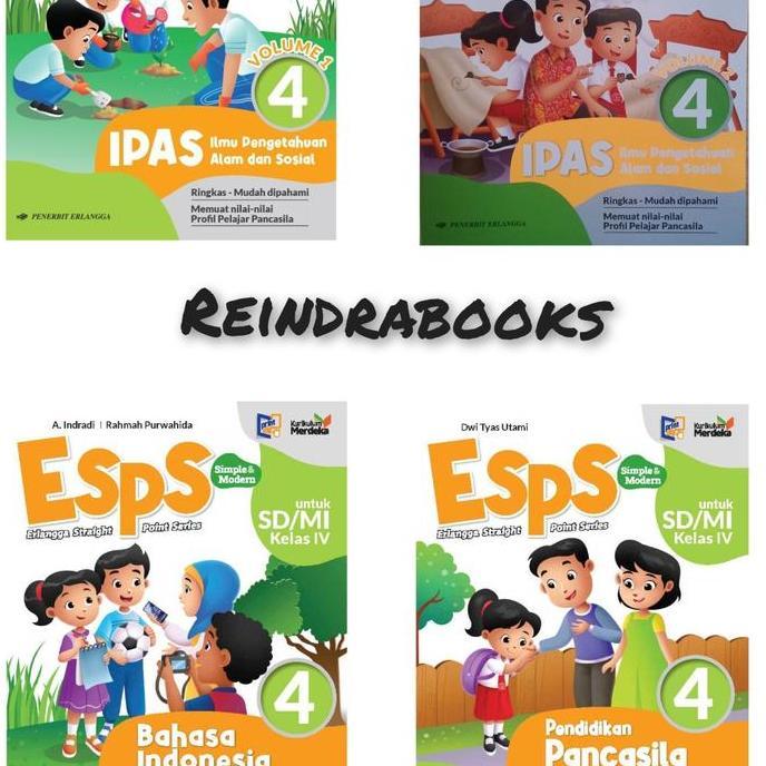 Ready Buku Esps Ipas Vol 1&2,B.Indonesia,Ppkn Sd Kelas 4 Kurikulum Merdeka