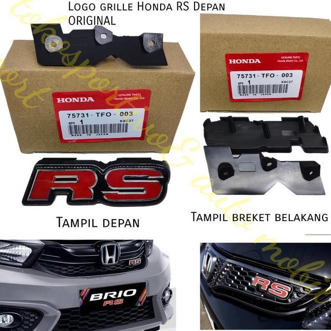 LOGO EMBLEM LAMBANG HURUF RS GRIL GRILL DEPAN HONDA JAZZ MOBILIO RS HEMAT