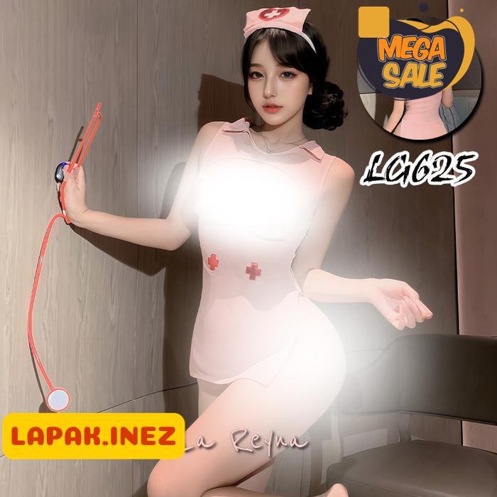 SET LINGERIE FANTASY SUSTER TRANSPARAN KOSTUM PERAWAT SEXY LG625 BY INE'Z COLLECTION