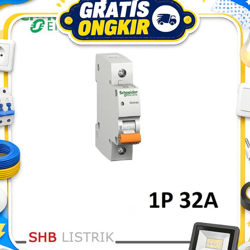 Mcb Schneider 32A 1Phase / Mcb 1P 32 Amper