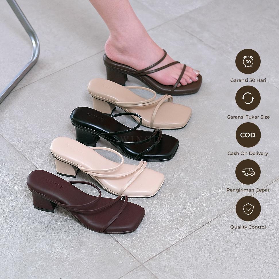 OFFICIAL WINOD New Belly Heels 5 cm Sandal Wanita Pesta 2026