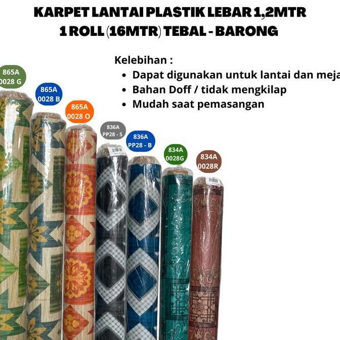 BEBAS ONGKIR - Vinyl Meteran Karpet Plastik untuk Meja,Lantai 1,2m (1 rol) BARONG