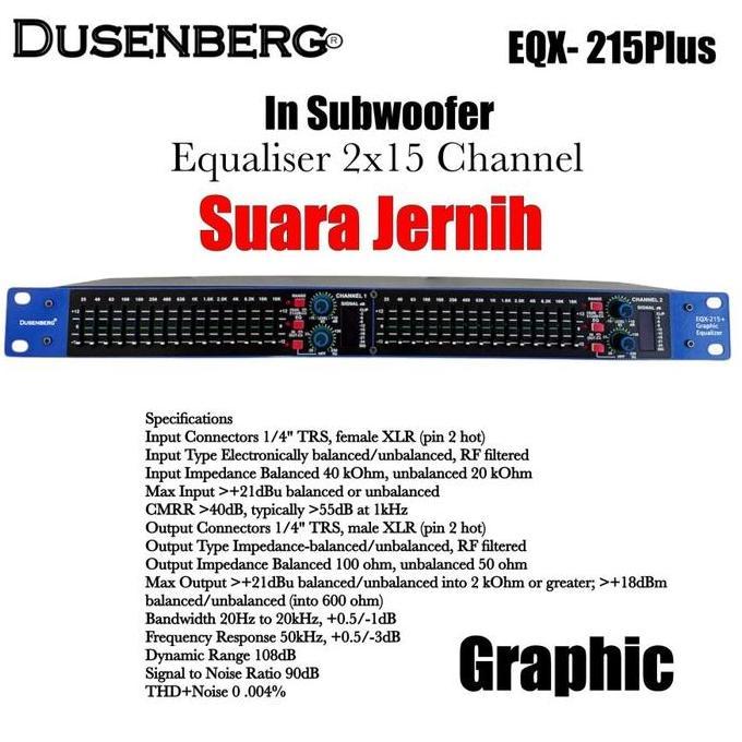 Promo Audio Equaliser Dusenberg Eqx215 Plus New Original Resmi 2X15 Channel Garansi 2 Tahun Subwoofe