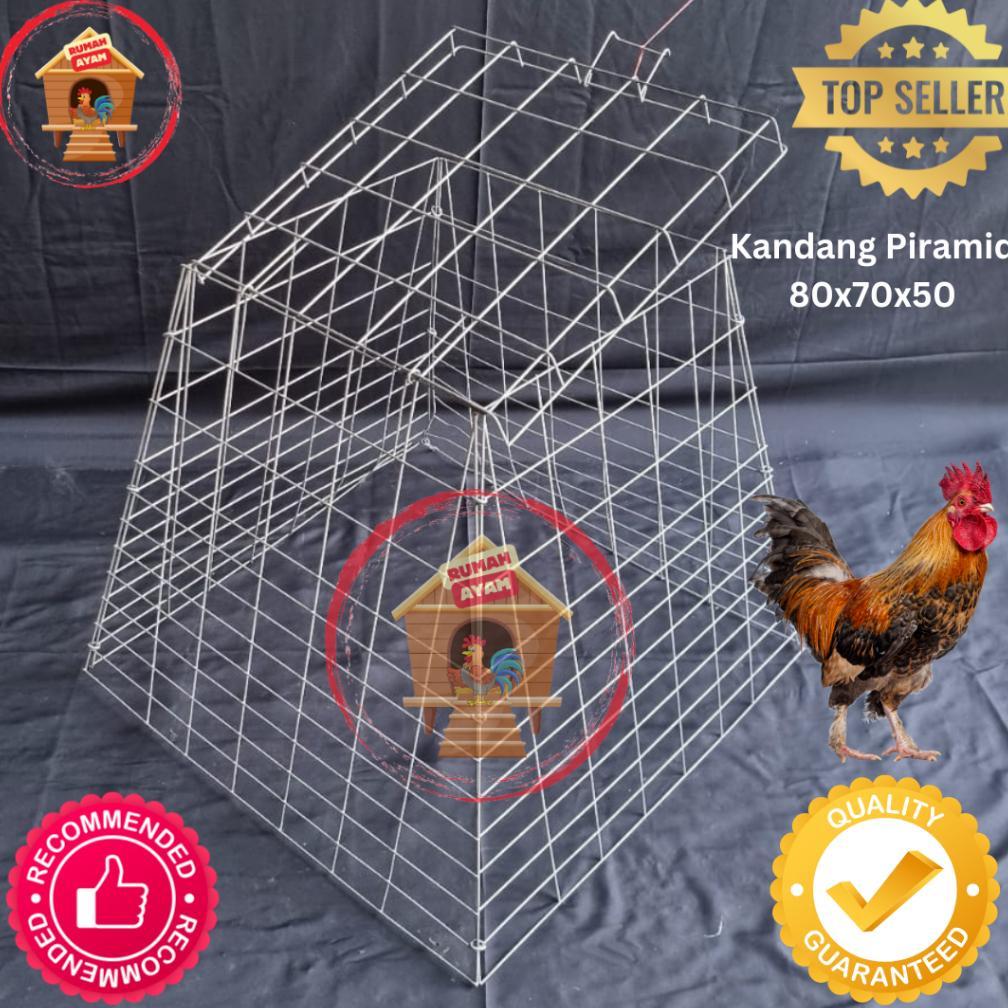 Kandang Ayam / Kurungan Ayam Bahan Galvanis Bentuk PIRAMID / TRAPESIUM