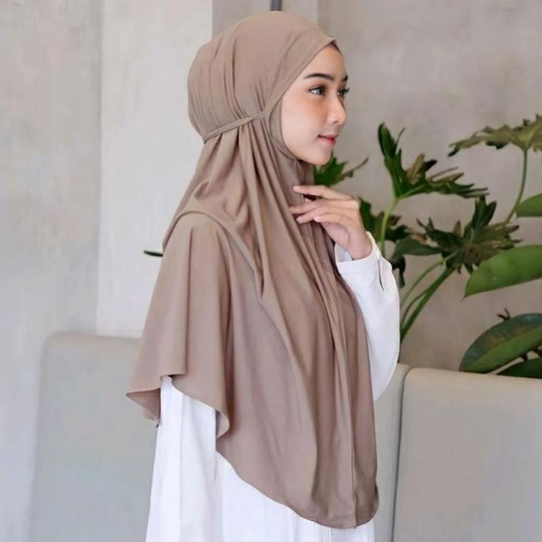 HOT Jilbab Bergo Instan Mecca Spandek Jersey Premium Non Pet Tali Original KEKINIAN