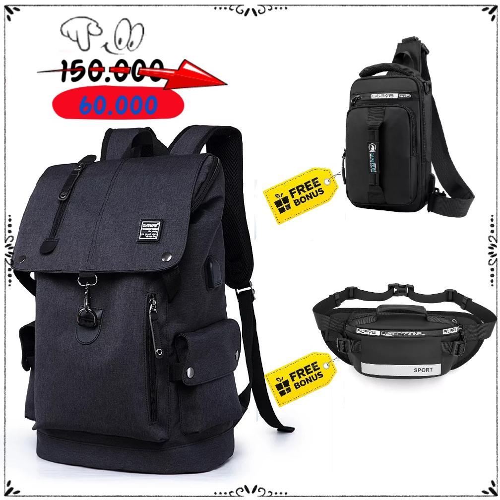 original sti - promo beli 1 gratis 2 d1371 tas ransel bomber - tas ransel backpack pria dan wanita
