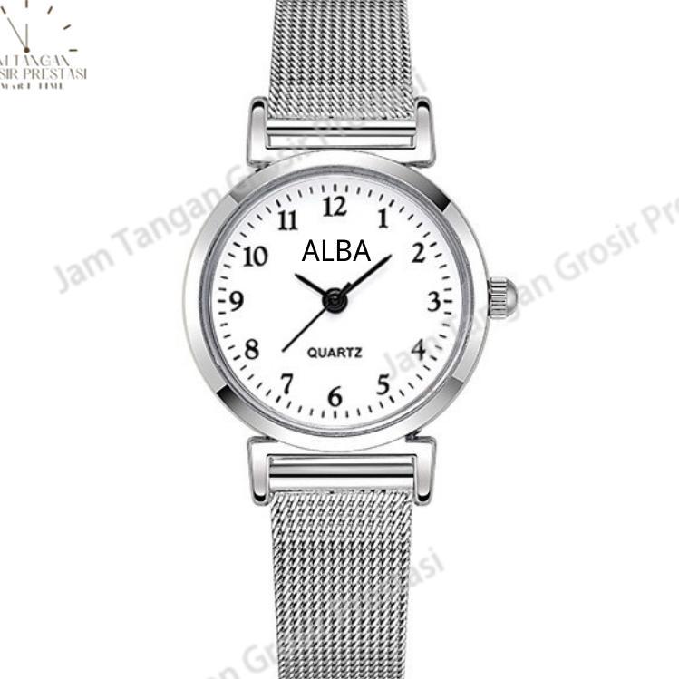 Super Deal Jam Tangan Stainless Steel Gaya Untuk Wanita Analog / Jam Tangan Stainless Steel Kecil An