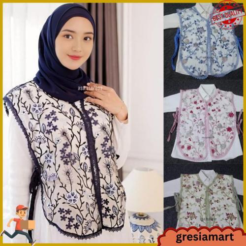 Vest Brokat Tile Garden Premium/Vest Brokat Kondangan/Rompi Wanita Premium Quality